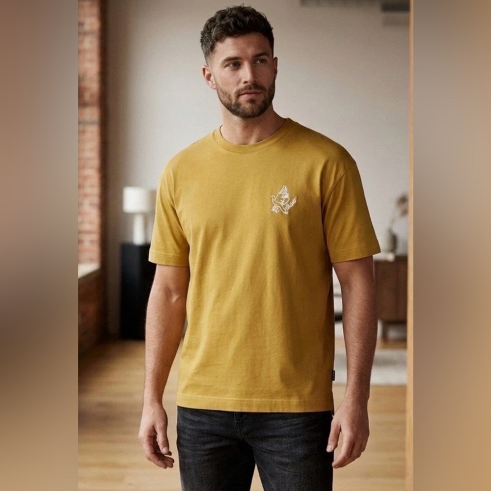 Ted Baker London Andam Embroidered Dove Graphic Tee yellow Mustard Size 3 US M